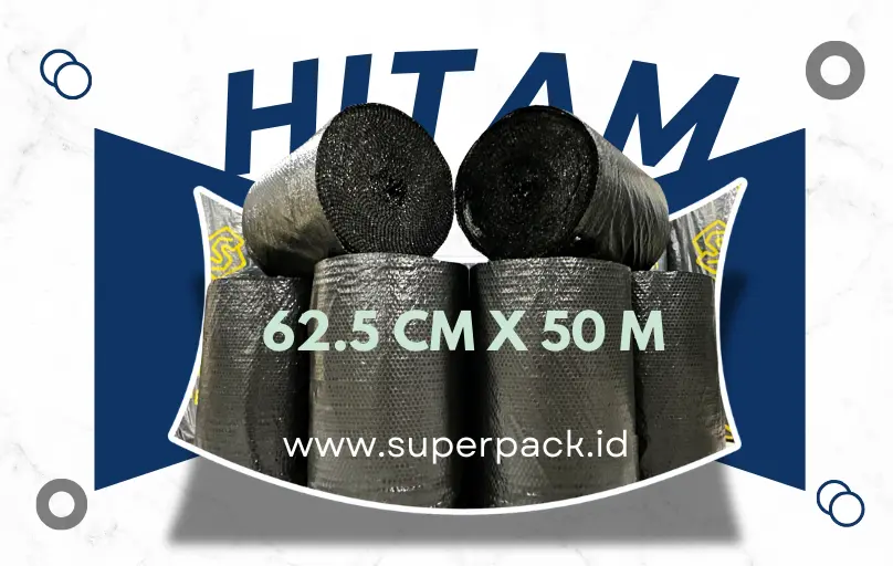 Bubble Wrap Hitam 62.5cm x 50m